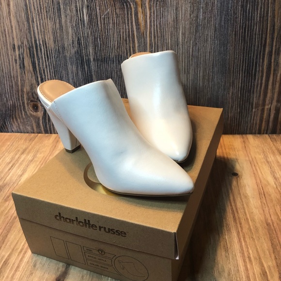 Charlotte Russe Slip on White Heels - Picture 2 of 5